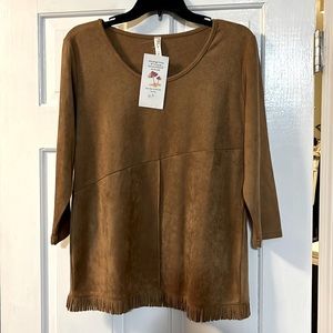 Suede top with fringe